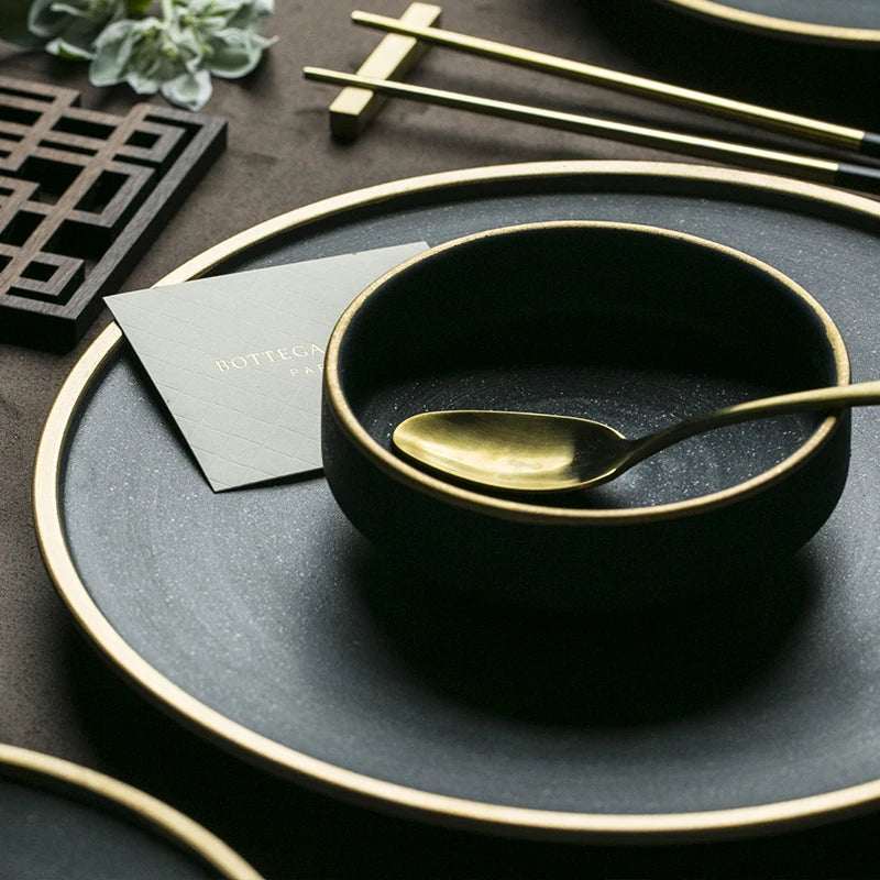 Ceramic Tablware Cutlery Set 2/4 Person Use Family Cutlery Restaurant Serves Western Dishes Plates Bowl