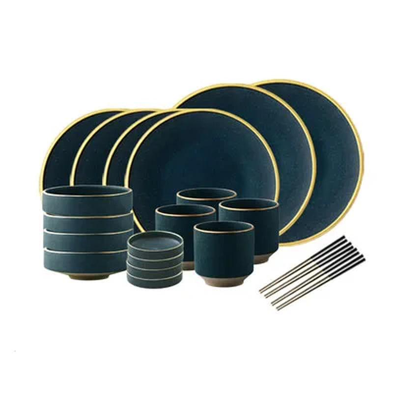 Ceramic Tablware Cutlery Set 2/4 Person Use Family Cutlery Restaurant Serves Western Dishes Plates Bowl