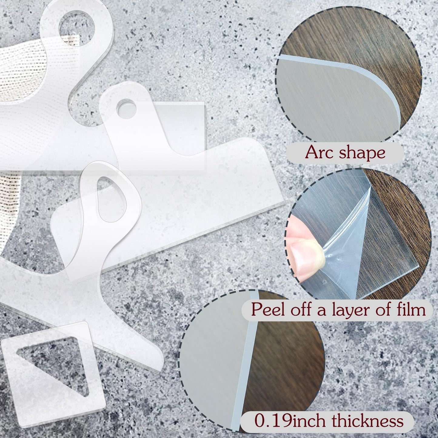 4Pk Router Templates Charcuterie Board Handle Templates for Kitchen Woodworking