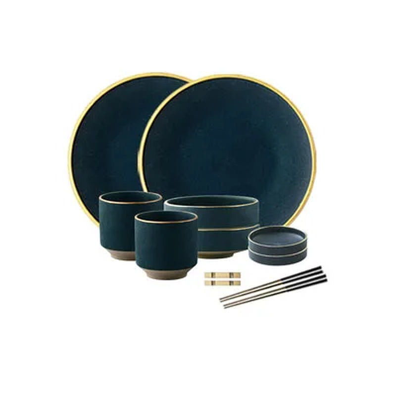 Ceramic Tablware Cutlery Set 2/4 Person Use Family Cutlery Restaurant Serves Western Dishes Plates Bowl